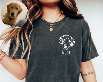 Custom Dog Portrait Shirt – Hand Drawn Golden Retriever Doodle Mom Tee