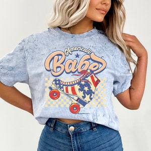 Retro USA Tie Dye Comfort Colors shirt,Freedom Skate Tour,Retro fourth shirt, Womens 4th of July shirt,America Patriotic Shirt, Independence