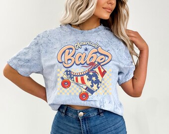 Retro Tie Dye USA Shirt: Freedom Skate Tour, Comfort Colors Unisex Tee