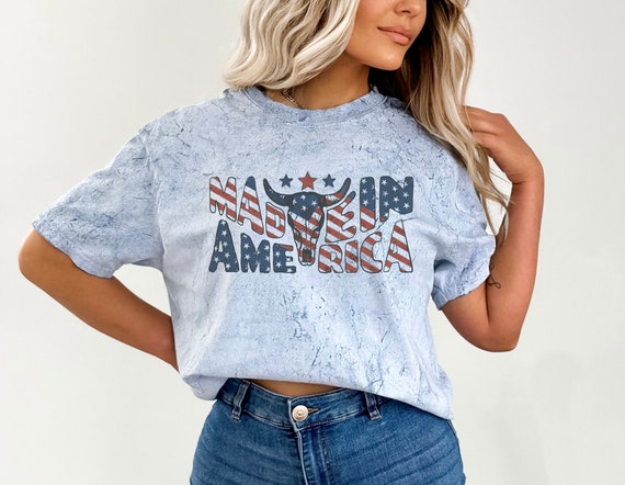 Retro Tie Dye American Flag Shirt: Comfort Colors USA Patriotic Tee