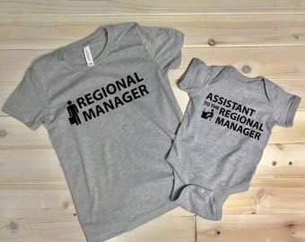 Father Son Matching Shirts | Regional Manager Assistant to the Regional Manager | father son shirts | daddy and me | new baby | matching tee