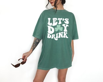 Retro St Patty's Day Drinking Comfort Colors Shirt Lets Day Drink Shirt Vintage St Patricks Day Shirt Retro St Paddy's Day Shirt Lucky Shirt
