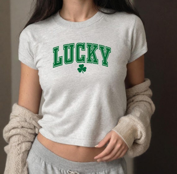 Varsity Lucky Clover Youth Tee: Retro Y2K St. Patrick's Day Shirt