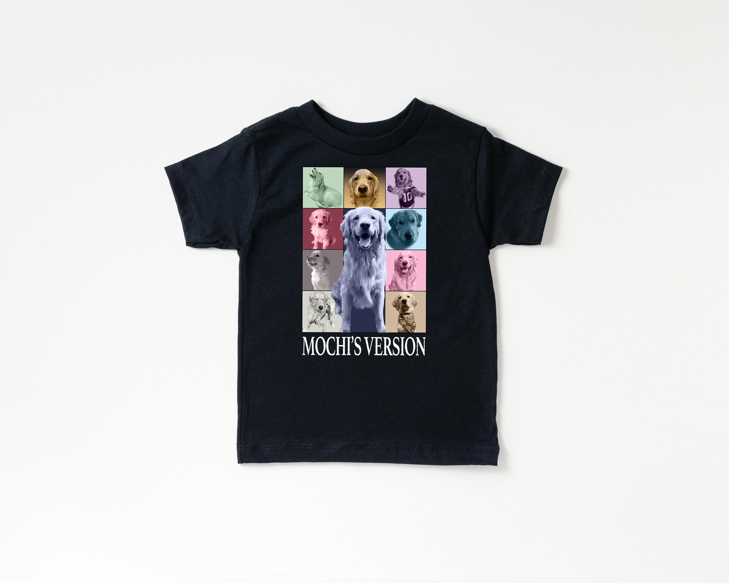 Youth Pet Collage Retro Dog Shirt: Vibrant Unisex Cotton Blend Tee