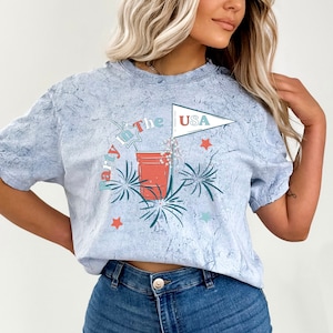Retro USA Tie Dye Comfort Colors shirt,Freedom Tour,Retro fourth shirt, Womens 4th of July shirt,America Patriotic Shirt, Independence