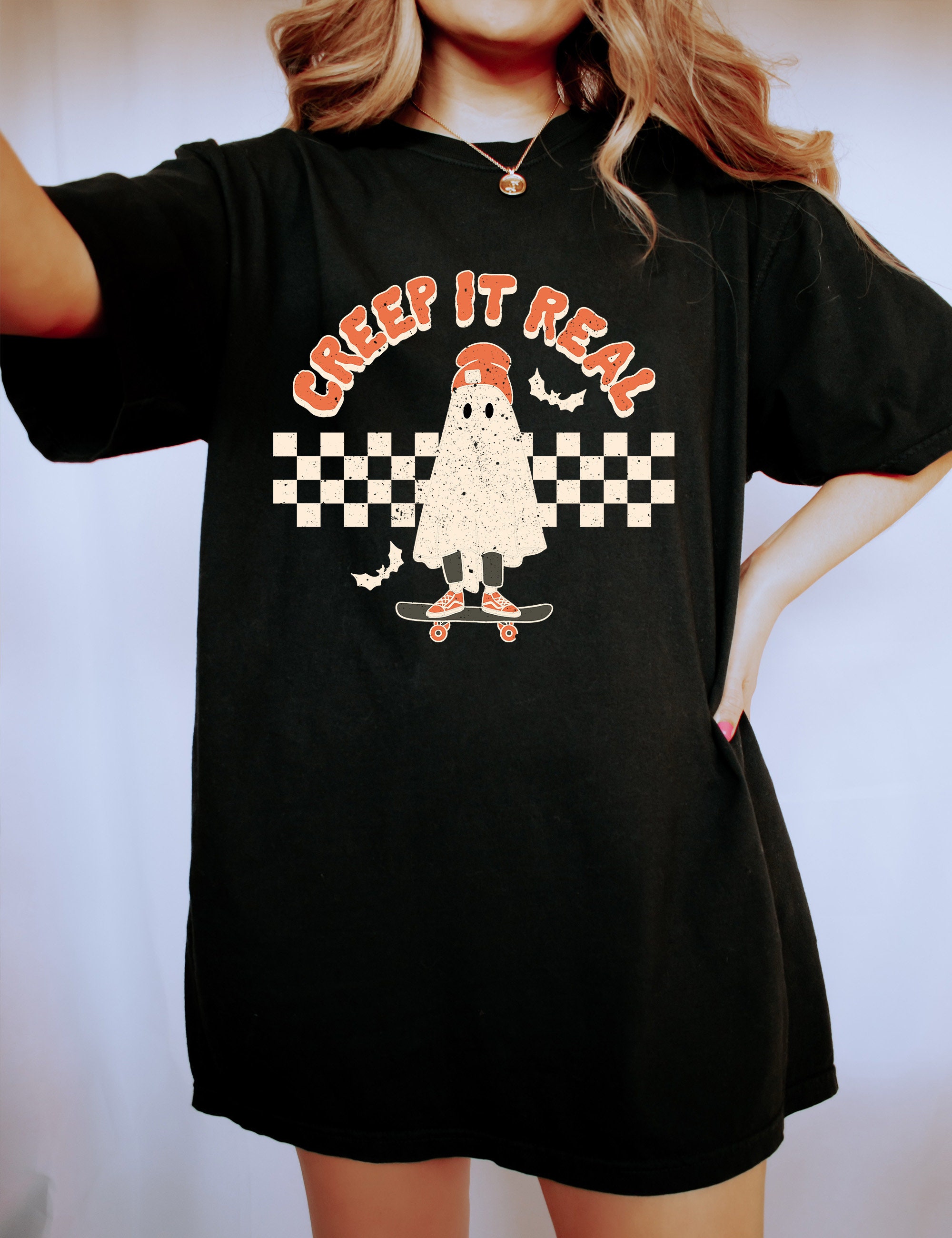 Retro Halloween Comfort Colors shirt, Creep it Real Shirt, Vintage Ghost Halloween Shirt, Witch Shirt, Retro Fall Shirt, Fall Shirt