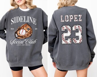 Baseball Mom Sweatshirt: Heather Cotton Blend, Loose Fit, Retro Sports Apparel