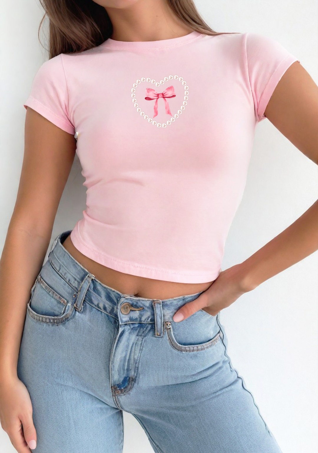★BROWNBREATH★ W BB HEART PIGMENT CROP TEE INDY PINK W BB HEART PIGMENT CROP TEE - INDY PINK - Brownbreath Online