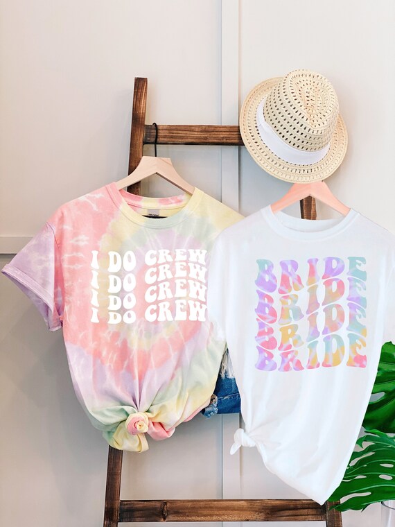 Retro Wavy Bride Shirt, Bachelorette Party Tee, Cotton Blend (Retail Fit)