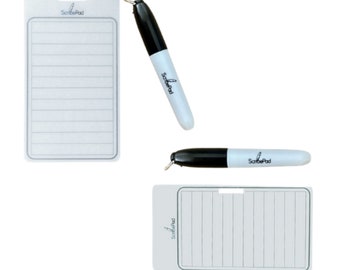 ScribePad: un blocco note cancellabile a secco e un mini pennarello cancellabile a umido. Regali perfetti per operatori sanitari, infermiere, insegnanti. Bobina per badge NON inclusa.