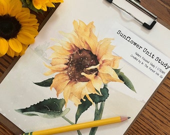 Sunflower Unit Study | UPDATED! Printables, Learning Materials, Nature Study, Charlotte Mason, Montessori, Classroom Decor