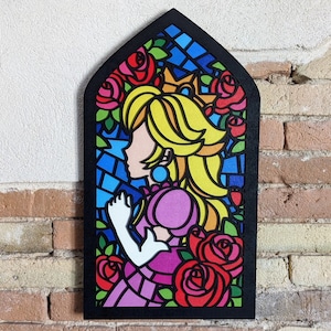Peach's Castle Stained Glass Wall Decor