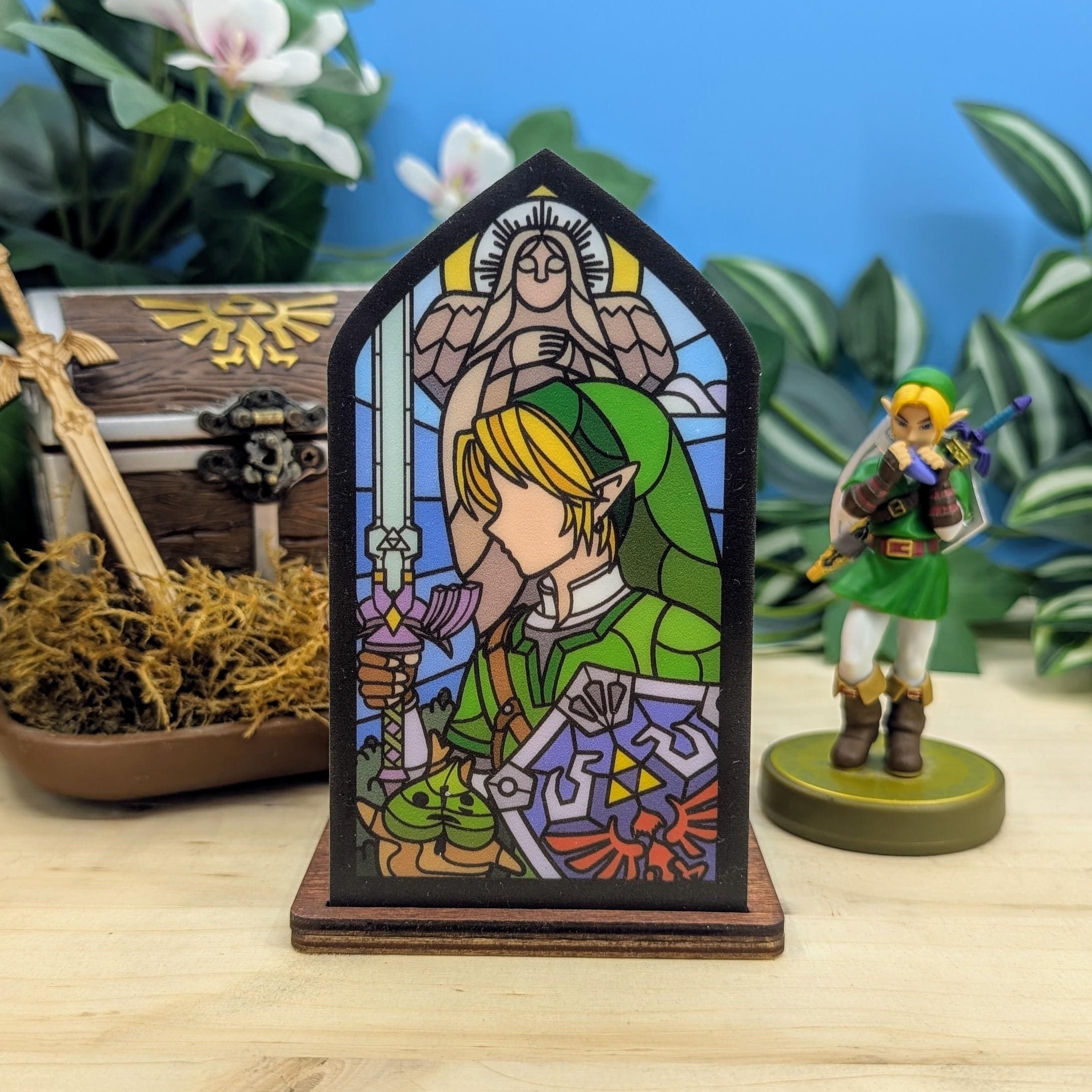 Wooden and Acrylic Candle Holder From the Link Stained Glass Window. an