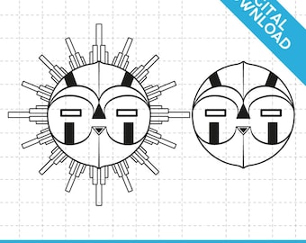Esquie Mask Light Dark Expedition 33 SVG. Set of formats Svg Eps Dxf Png. Cricut file. Digital file for manufacturer