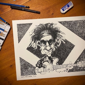 Keith Richards illustration,  limited edition print, hand-signed and numbered