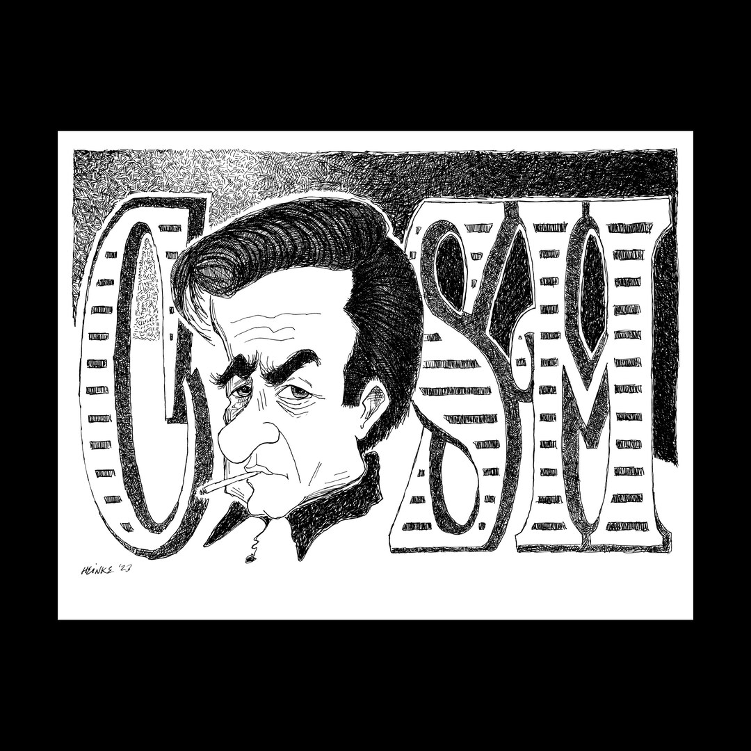 Johnny Cash Illustration, Limited Print on Archival Acid-free Paper ...