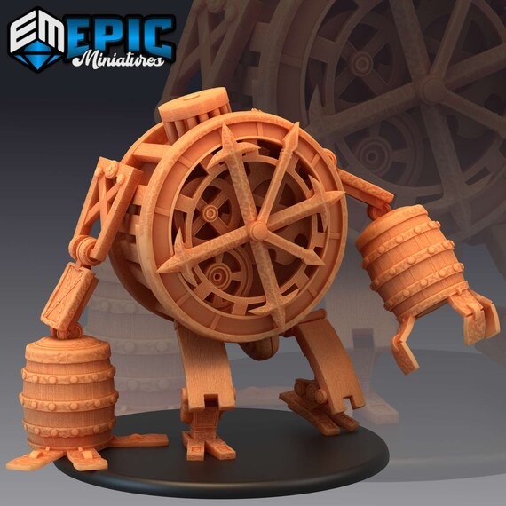 Clock Golem huge Epic Minis Gear Town 3D Printed Gaming Etsy