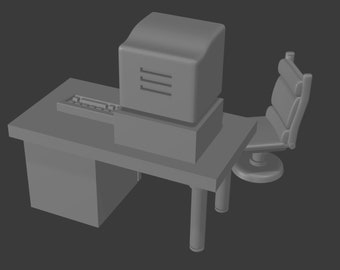 Clerks Desk, Tiny Furniture * 3D Printed Gaming Miniatures