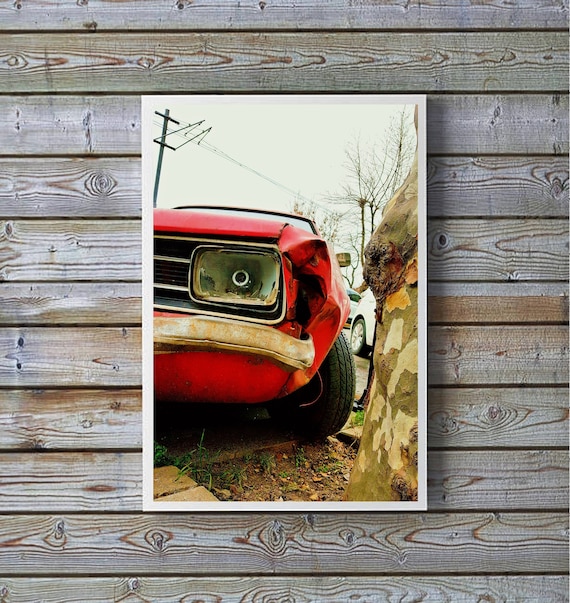 Car wall art,Street art print,instant download,street photography,red car print,fine art print,street wall decor,home wall art,colorful