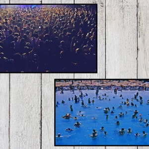Set of 2 wall art,modern photography,Instant download,printable art set,people in the pool,consert print,water art print,home decor