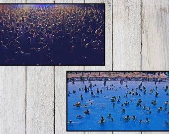 Set van 2 kunst aan de muur, moderne fotografie, Instant download, afdrukbare kunst set, mensen in het zwembad, consert print, water art print, home decor