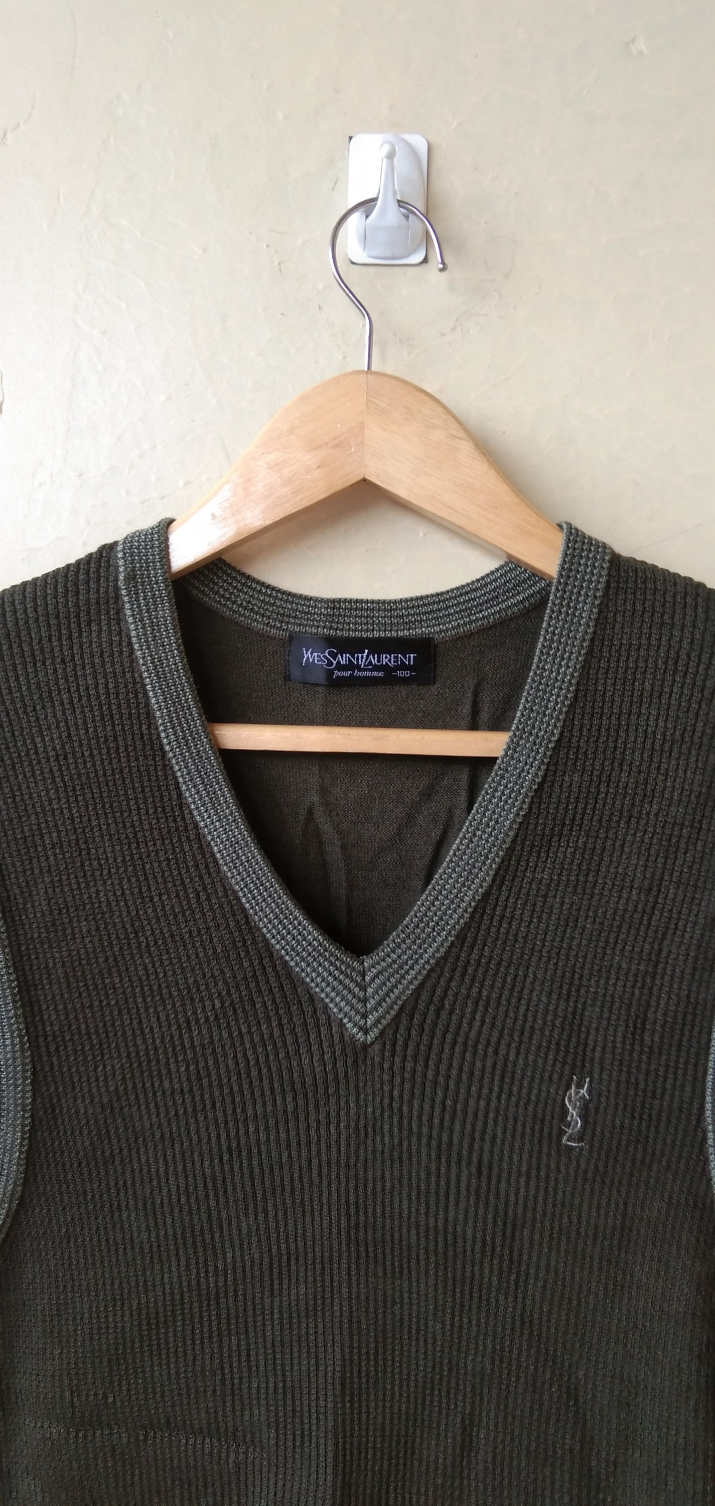 VTG YsL knit vest | Etsy