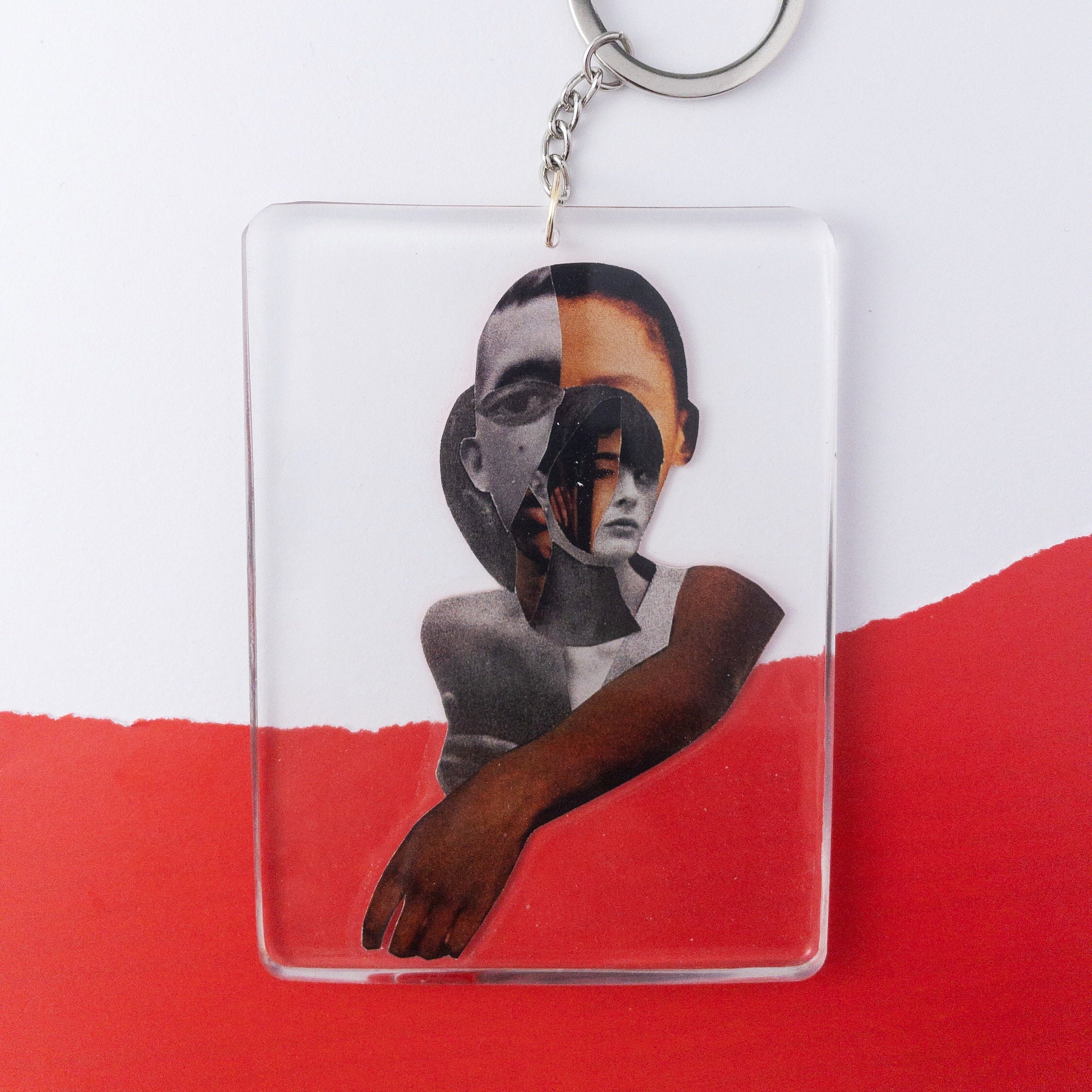 Original Collage Art Key Ring - Man2 2021 - Unique Key Ring - Chunky ...