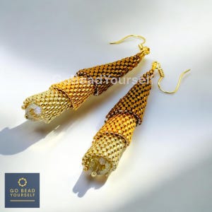 Champagne Drops - peyote stitch kite earrings pattern (no physical jewellery)