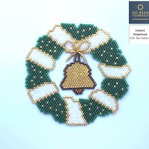 Christmas Wreath - brick stitch ornament