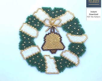 Christmas Wreath - brick stitch ornament