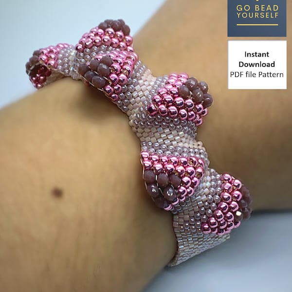 Ruffles - even count peyote stitch bracelet pattern (not a physical bracelet)