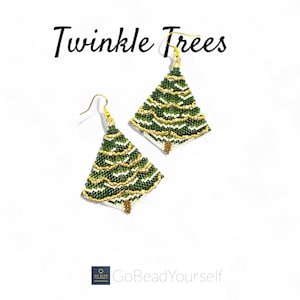 Twinkle Trees - peyote stitch kite earrings pattern (no physical jewellery)