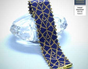 Tangled - odd count peyote stitch bracelet pattern (not a physical bracelet)