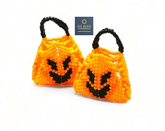 Party Pumpkin - triangular peyote stitch pattern (no physical items)