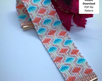 Hourglass - odd count peyote stitch bracelet pattern (not a physical bracelet)