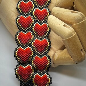 Chain of Hearts Odd Count Peyote Stitch & Brick Stitch - Etsy