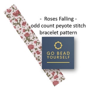 Roses Falling - odd count peyote stitch bracelet pattern (not a physical bracelet)