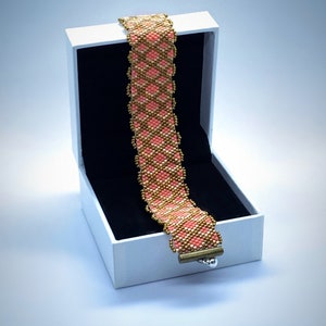 Strawberry Pie - oneven telling peyote stitch armbandpatroon (geen fysieke armband)