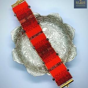 Red Shades - Odd Count Peyote Armband Muster (kein physisches Armband)