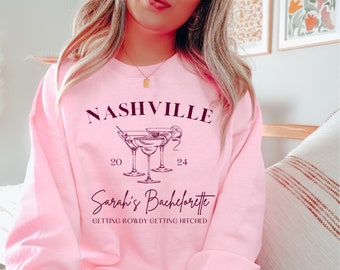 Getting Rowdy Getting Hitched Custom Bach Sweatshirt Bachelorette Party Gift Trendy Bachelorette Shirt Aesthetic Nash Bash Cowgirl Bride