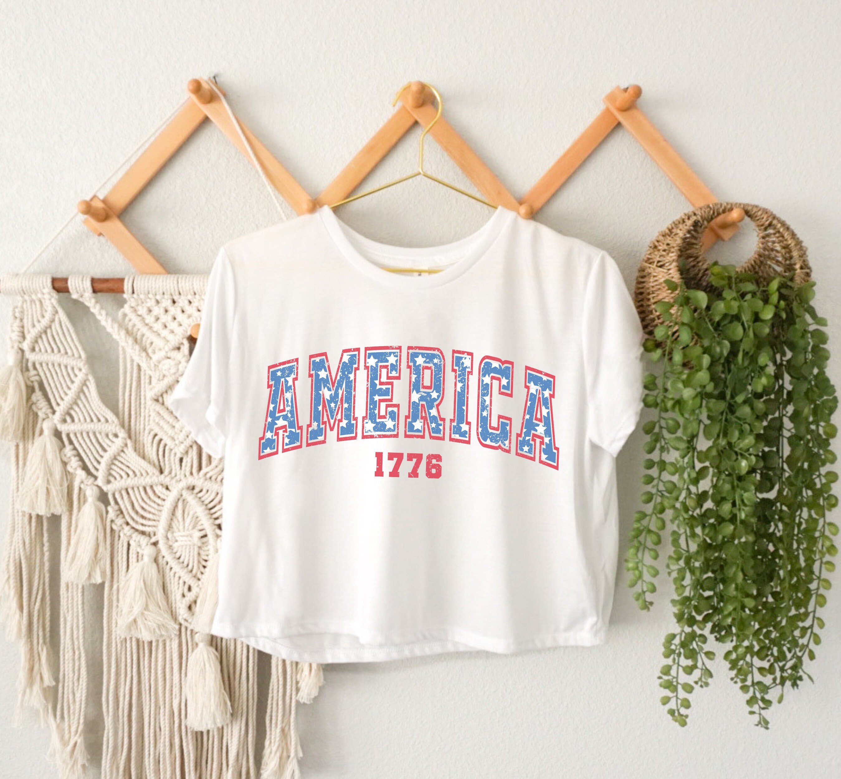 Labor Day Crop Top USA Tshirt Gift for Her Patriotic Gift for 