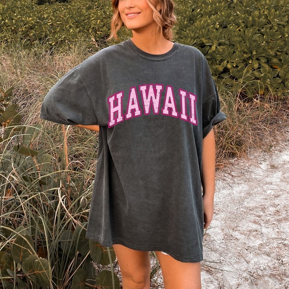 BlueHolmesCreative Comfort Colors Preppy Hawaii Shirt Vsco Girl Oversized Beachy Tshirt Preppy Clothes Teens Coconut Girl Aesthetic Shirt Cute Summer Shirts