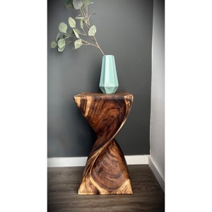 FaHome Wooden Stool - Elegant Side Table Wood (50x28x28cm) - Wooden Stool - Handmade Side Table made of Wood