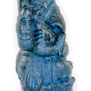 Ganesha Sculpture Hindu Deity Stone Figure Lucky Statue approx. 12 cm Elephant Blue image 7