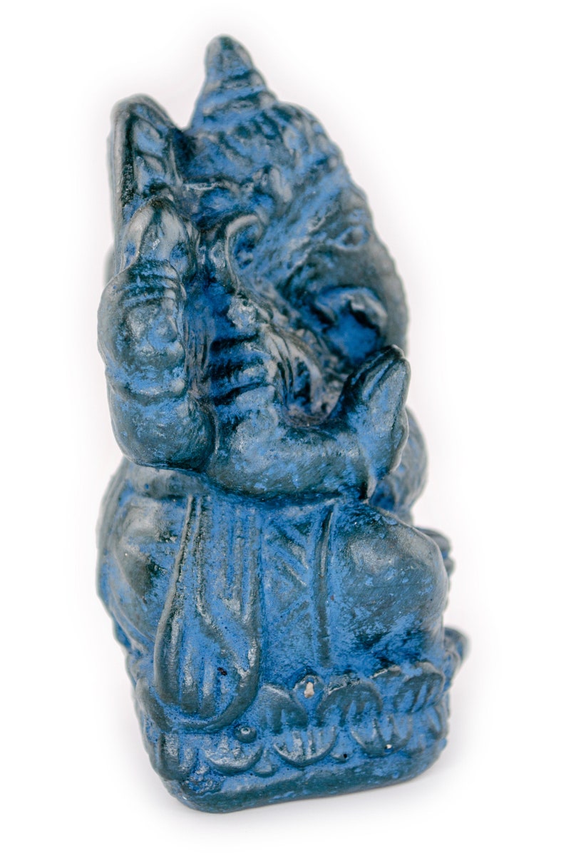 Ganesha Sculpture Hindu Deity Stone Figure Lucky Statue approx. 12 cm Elephant Blue image 7