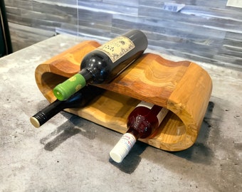 Acacia wood wine rack - 6 bottles - 46x19x15cm - robust - ready to use - wooden wine rack
