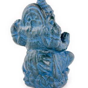 Ganesha Sculpture Hindu Deity Stone Figure Lucky Statue approx. 12 cm Elephant Blue image 6