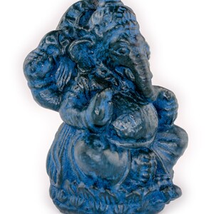 Ganesha Sculpture Hindu Deity Stone Figure Lucky Statue approx. 12 cm Elephant Blue image 8