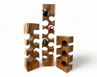 Fahome wine rack solid wood (50/70/100x27x18) free-standing wine holder solid wood bottle holder