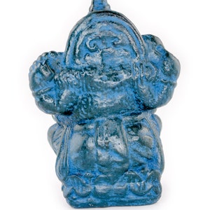Ganesha Sculpture Hindu Deity Stone Figure Lucky Statue approx. 12 cm Elephant Blue image 5